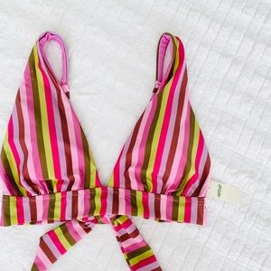aerie // NWOT striped longline triangle bikini top